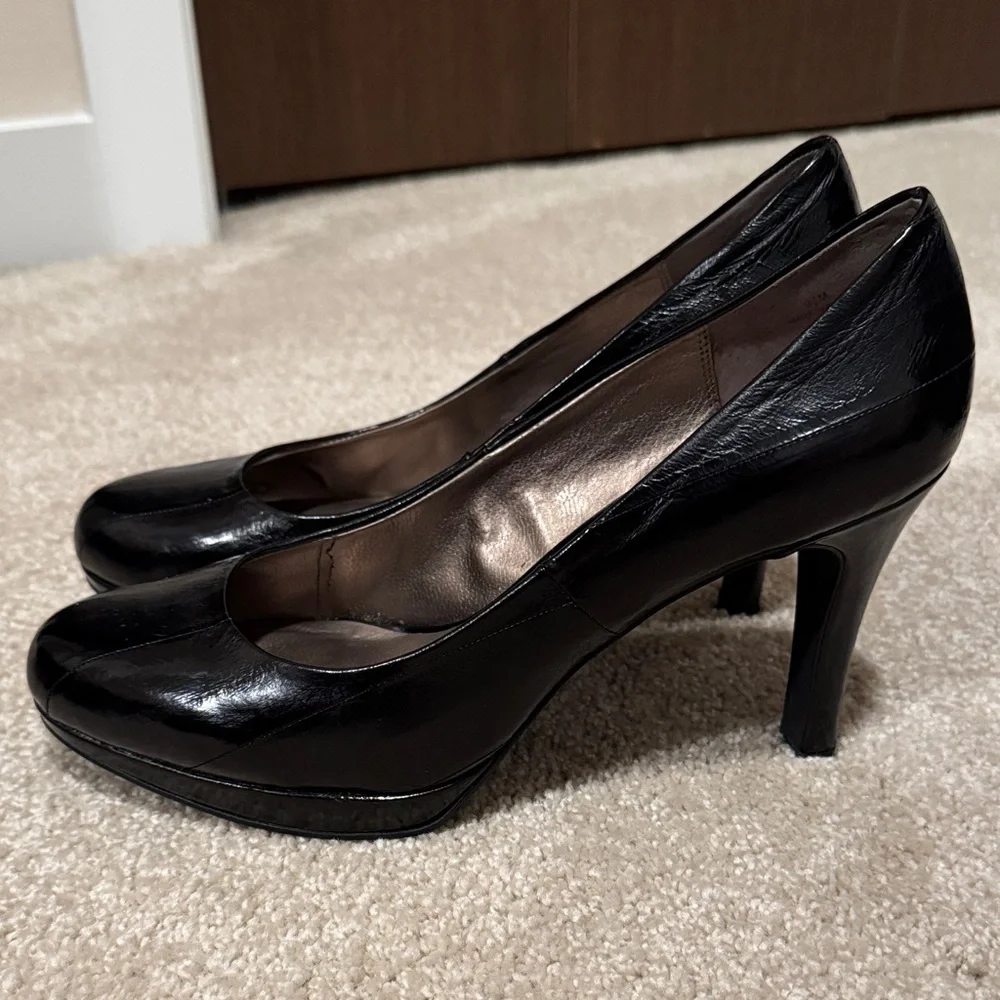 Moda Glossy Black Women's Heels - Picture 2 of 7